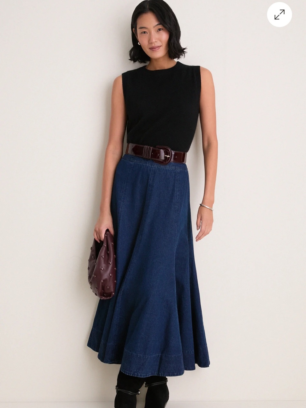 Tuckernuck Dark Blue Denim Maxi Skirt
